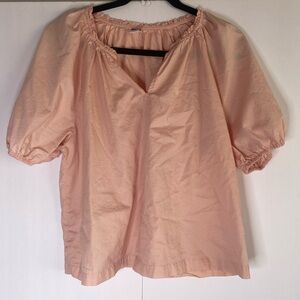 Old Navy Peach Blush Puff Sleeve Peasant Blouse – Size M